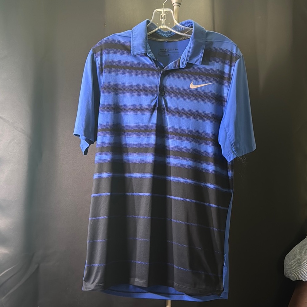 Nike Golf Dri-Fit Blue and Black Polo